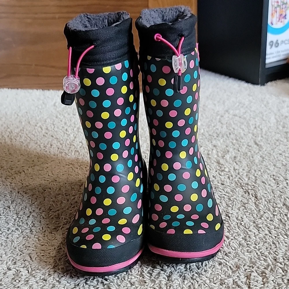 Western Chief Girls Size 12 Waterproof Winter Boots Faux Fur Lined -30°F EUC - Picture 4 of 14